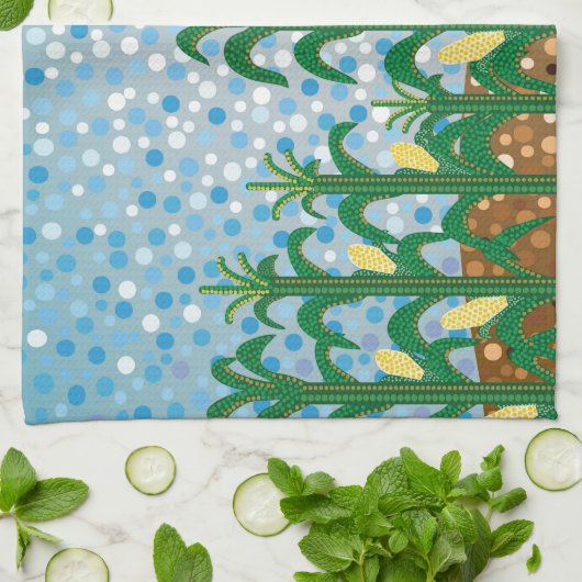 トウモロコシ畑 キッチンタオル (折り畳み)