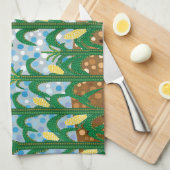 トウモロコシ畑 キッチンタオル (四つ折り)