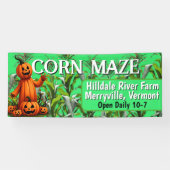 トウモロコシ迷路 秋のシーズン 農場ビジネス サイン 横断幕 (横)