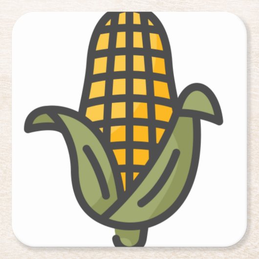 トウモロコシ スクエアペーパーコースター (正面)