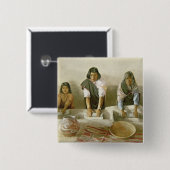 トウモロコシ、ラグナ、c.1905 (colの村落をひいている女性 缶バッジ (正面&裏面)