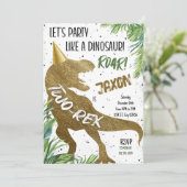 トウレックス恐竜ゴールド2歳誕生日パーティー 招待状 (スタンド正面)