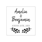 トウ素朴グズタイポグラフィ新郎新婦の名結婚前 ラバースタンプ (インプリント)