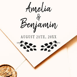 トウ素朴グズタイポグラフィ新郎新婦の名結婚前 ラバースタンプ