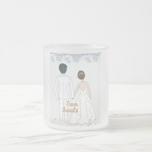 トウ結婚ソールのカップル フロストグラスマグカップ (中央)