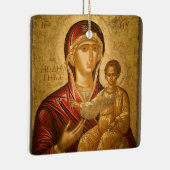 トオトコスとキリストの子の赤と金ゴールドのアイコン セラミックオーナメント (右)