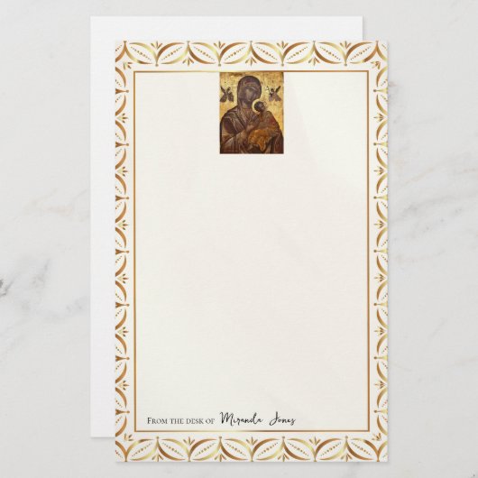 トオトコスとキリストの子正教会キリスト教徒 便箋 (正面/裏面)