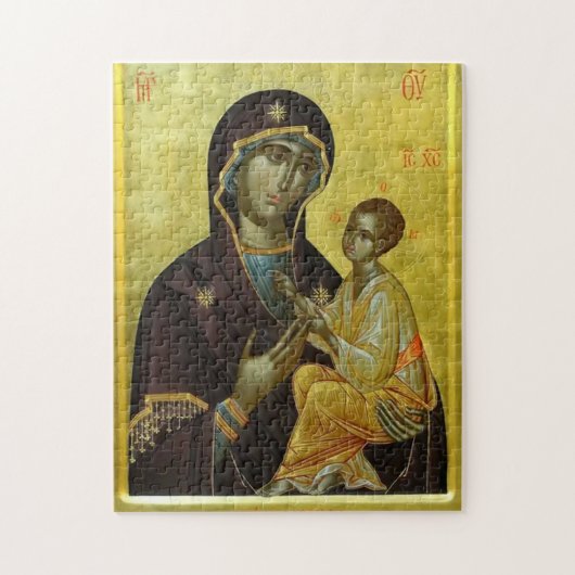 トオトコスとキリストの子金ゴールド背景 ジグソーパズル (縦)