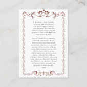 トオトコスとキリスト子妊娠祈りの言葉カード プレイスカード (裏面)