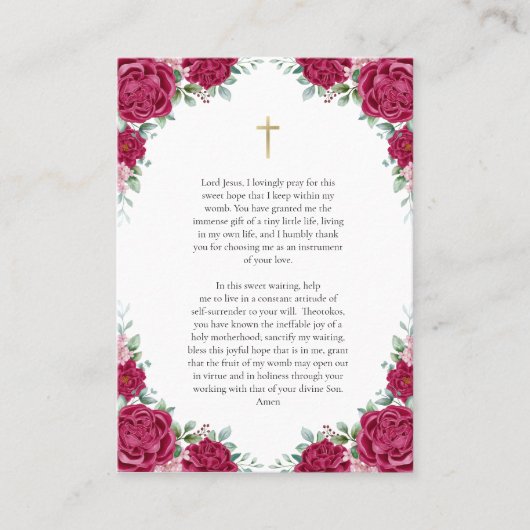 トオトコスとキリスト子妊娠祈りの言葉カード プレイスカード (正面)