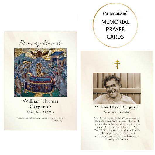 トオトコス葬式祈りの言葉カード プレイスカード