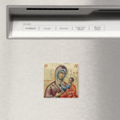 トオトコス(ヴァージンマリア)とキリストの子のアイコン マグネット (インサイチュ (食洗機))