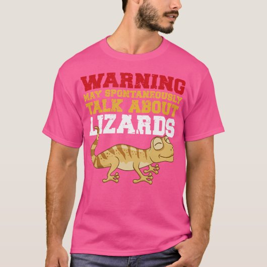 トカゲおもしろいヒョウ Tシャツ (正面)