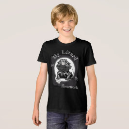 「トカゲが宿題を食べちゃった」ブラック トライブレンドTシャツ