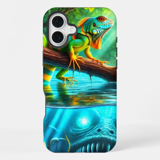 トカゲとモンスターフォンケース iPhoneケース (裏面)