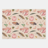 トカゲとローチがセットのかわいいラッピング紙 ラッピングペーパーシート (正面)