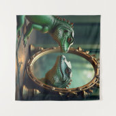 トカゲとワニの鏡の出会い タペストリー (正面(横))