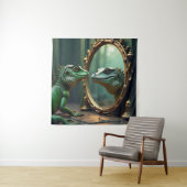 トカゲとワニの鏡の出会い タペストリー (インサイチュ)