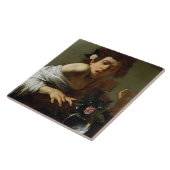 トカゲによってかまれる男の子c.1595-1600 (キャンバスの油 タイル (側面)