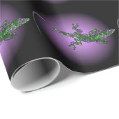 トカゲのサンショウウオを紫色および緑着色して下さい ラッピングペーパー (ロールコーナー)