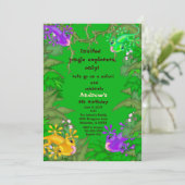 トカゲのジャングルの誕生日の招待状 招待状 (スタンド正面)