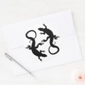 トカゲのステッカーのクールなレトロのハ虫類の芸術のステッカー ラウンドシール (封筒)