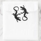 トカゲのステッカーのクールなレトロのハ虫類の芸術のステッカー ラウンドシール (バッグ)