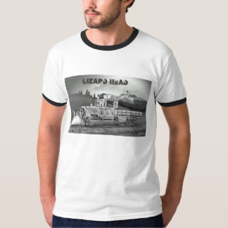 トカゲのヘッドRailfanの男性Tシャツ Tシャツ