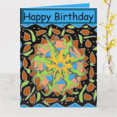 トカゲのマンダラ カード (黄色い花)