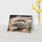 トカゲの挨拶状(中メッセージ) カード (黄色い花)