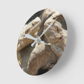 トカゲの時間髭があるドラゴンの時計 ラウンド壁時計 (傾斜)