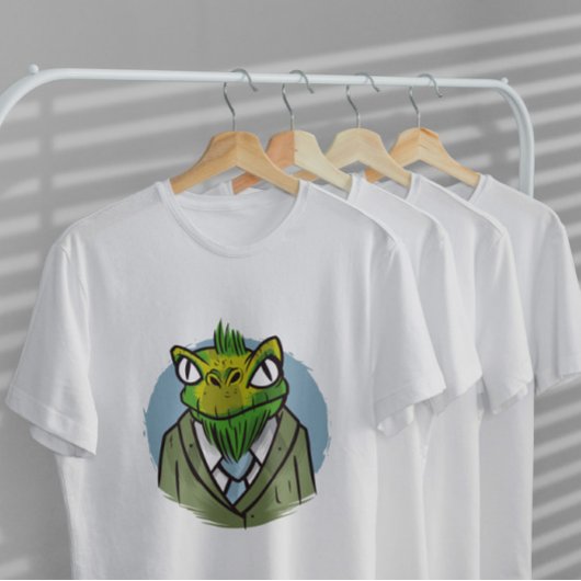 トカゲの漫画のスーツ Tシャツ