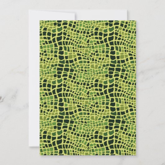 トカゲの爬虫類の誕生日テーマ 招待状 (裏面)