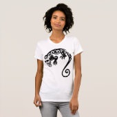 トカゲの種族の黒いTシャツ Tシャツ (正面フル)