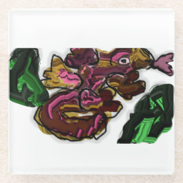 トカゲの芸術作品 ガラスコースター