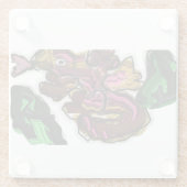 トカゲの芸術作品 ガラスコースター (裏面)