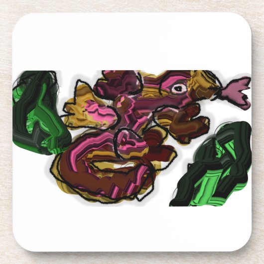 トカゲの芸術作品 コースター (正面)