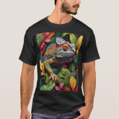 トカゲの葉と色彩 Tシャツ (正面)