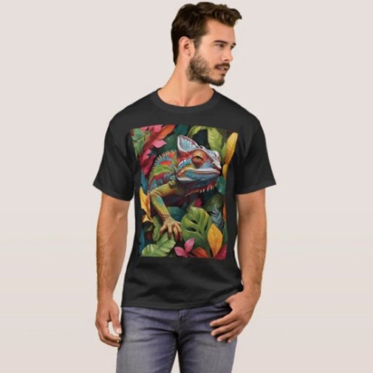 トカゲの葉と色彩 Tシャツ