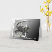 トカゲの軽打の遅れてバースデー・カード カード (黄色い花)