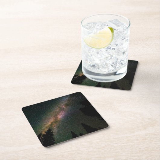 トカゲの頭の上の天の川 スクエアペーパーコースター (インサイチュ)