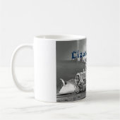 トカゲの頭部のパスの仕事のガチョウ コーヒーマグカップ (左)