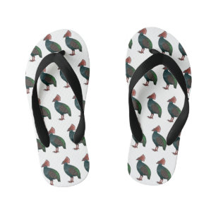 トカゲの鳥の漫画イラストレーション キッズビーチサンダル