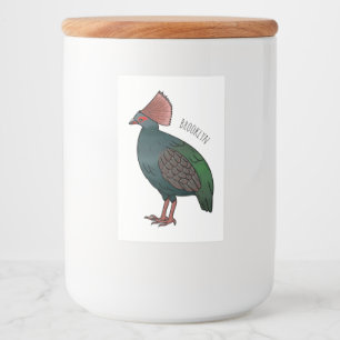 トカゲの鳥の漫画イラストレーション フードラベル