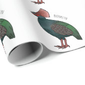 トカゲの鳥の漫画イラストレーション ラッピングペーパー (ロールコーナー)