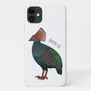 トカゲの鳥の漫画イラストレーション iPhone 11 ケース