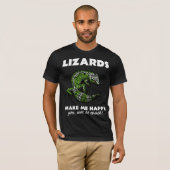 トカゲは私に幸せでかわいいヤモリのハ虫類をします Tシャツ (正面フル)