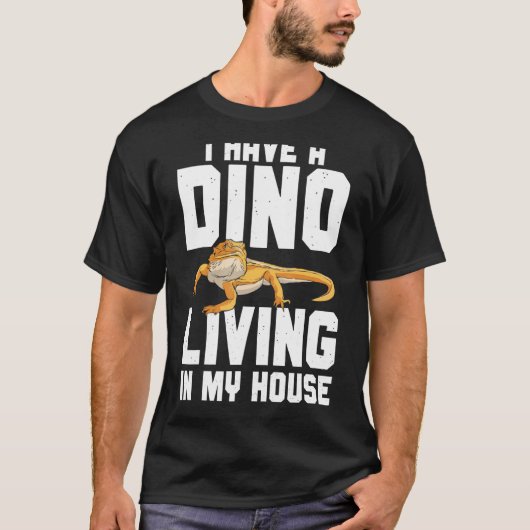 トカゲひげドラゴン私はHに住んでいるDinoを持っている Tシャツ (正面)