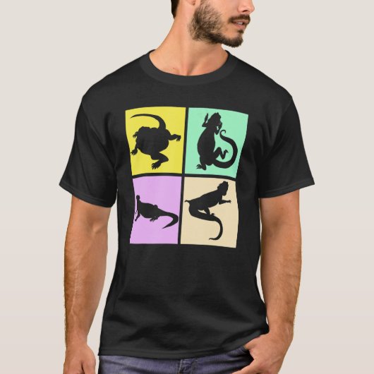 トカゲひげ竜ペットひげポップ・アートの竜1 Tシャツ (正面)