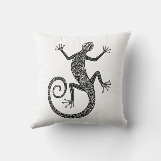 トカゲまたはサンショウウオの落書き クッション (裏面)